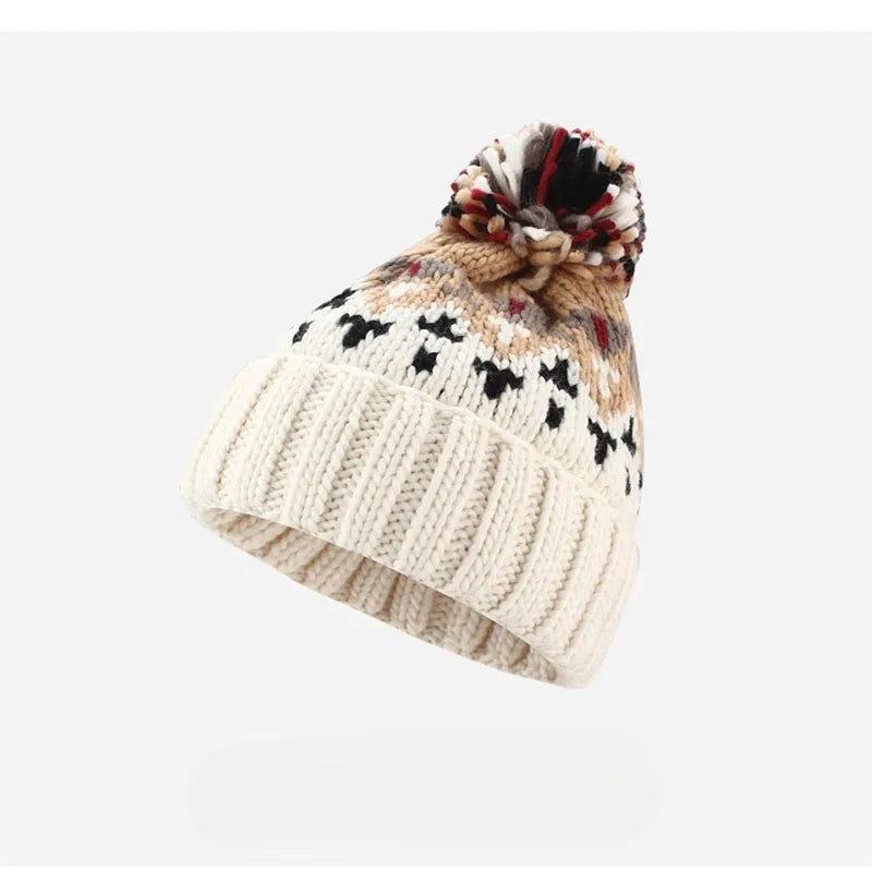 2024 skiing Cashmere Woman Winter Hat Autumn Beanies With Pompom Warm Wool Skullies Wholesales acrylic beanies winter hat