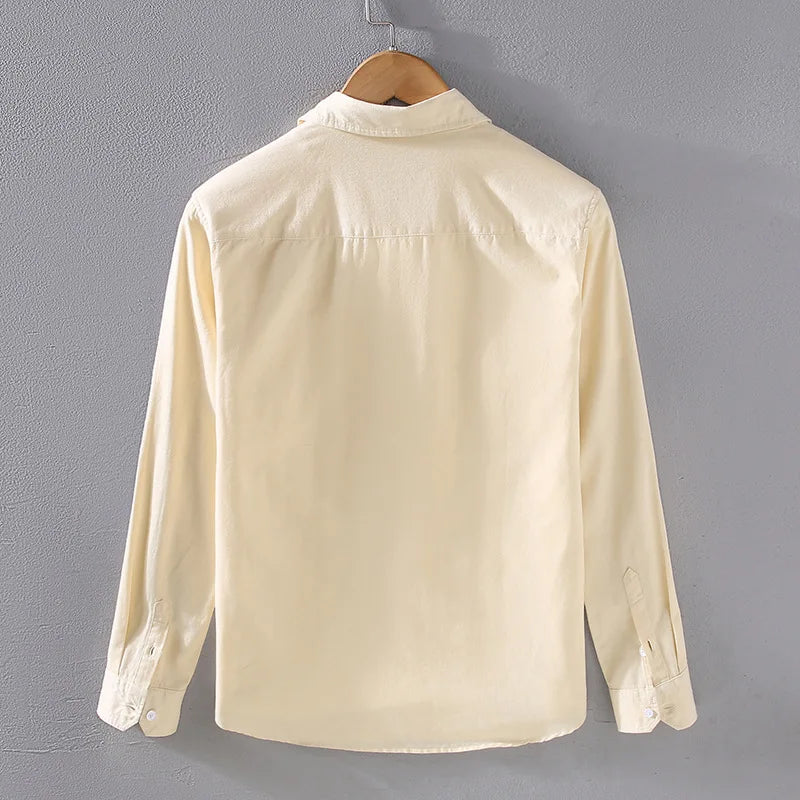 American Style Cargo Shirt Men Spring Autumn Mens Long Sleeve Shirts Pockets Pure Cotton Casual Shirts Comfortable chemise homme