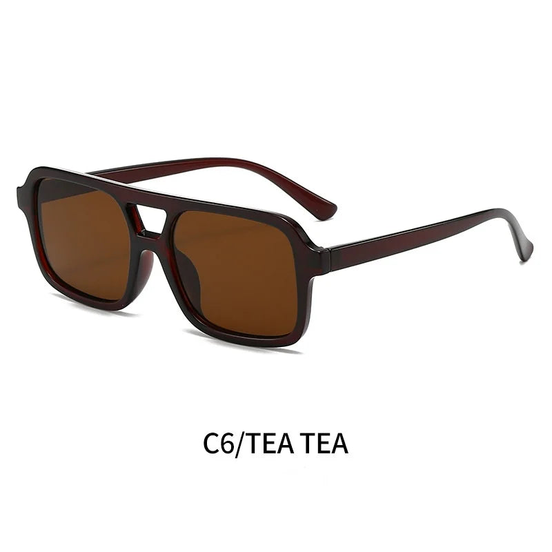 Men Driving Sunglasses Trendy Square Sunglasses Large Frame Yellow Lens Night Vision Glasses Women Retro Sun Glasses Anti Uv400