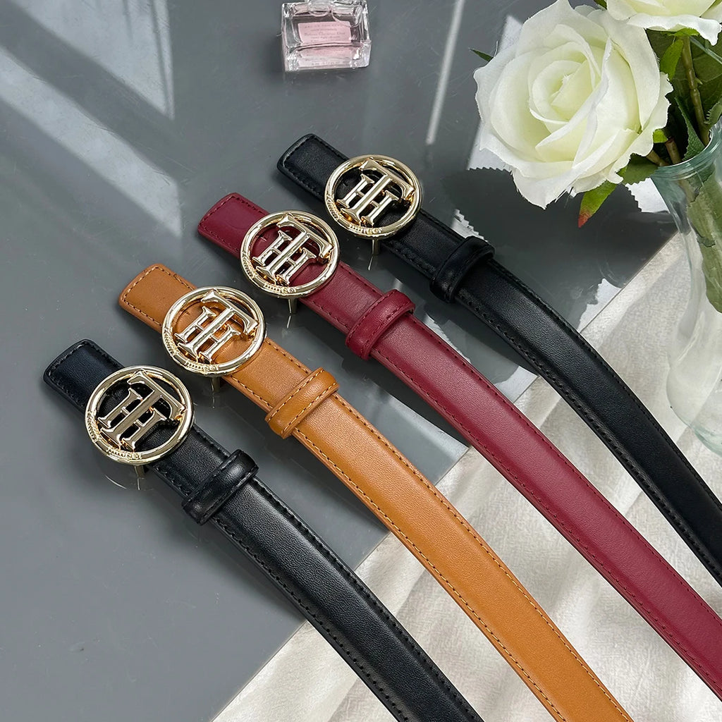 Elegant and classy women's belts in various colors, suitable for pairing with jeans, coats, and dresses