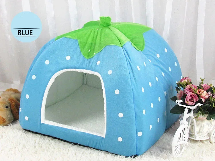 Strawberry Shape Cat Bed House Kennel Nest Sleeping Bag Puppy Pet For Small Dogs Sofa Mat Cushion Cat Pet Supplies Cama Gato
