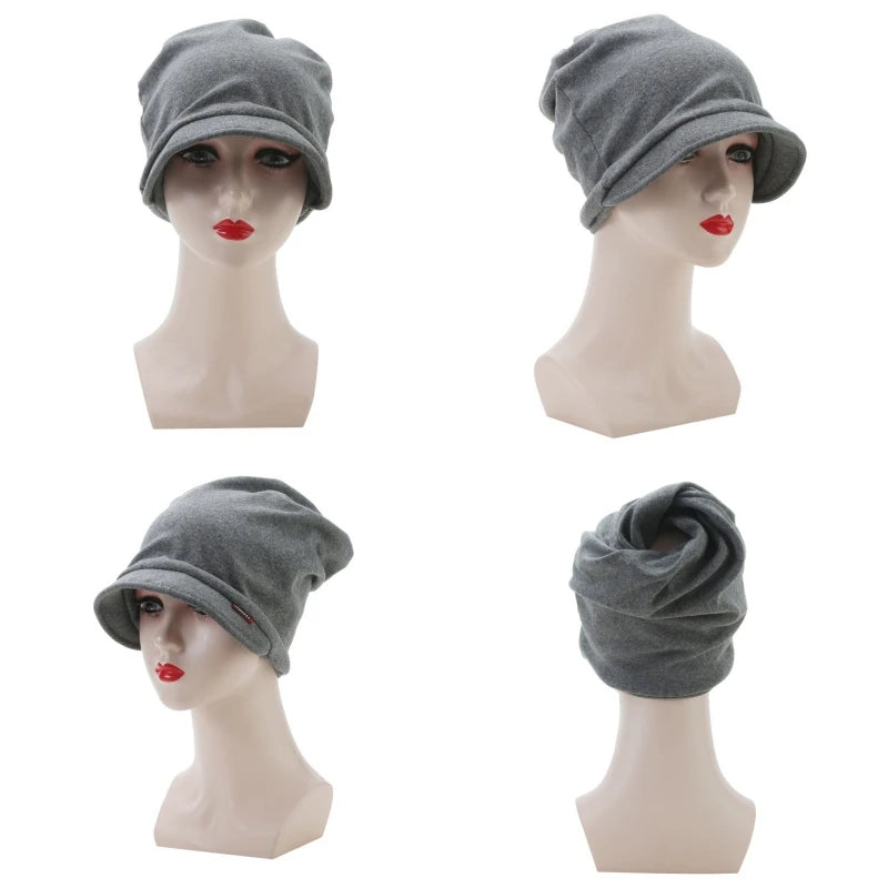 Knitted Head Cap Ladies Fashion Windproof Warm Thicken Hats Simple Solid Color Hat For WomenNew Autumn Winter Hat