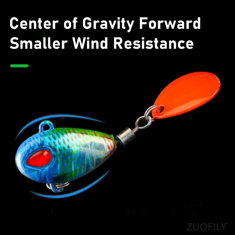 Far Casting Sea Bass Fishing Lures Set Spoon Spinner Bait Sinking Wobblers Metal Jig VIB  Rotating Sequin Tail Saltwater Baits