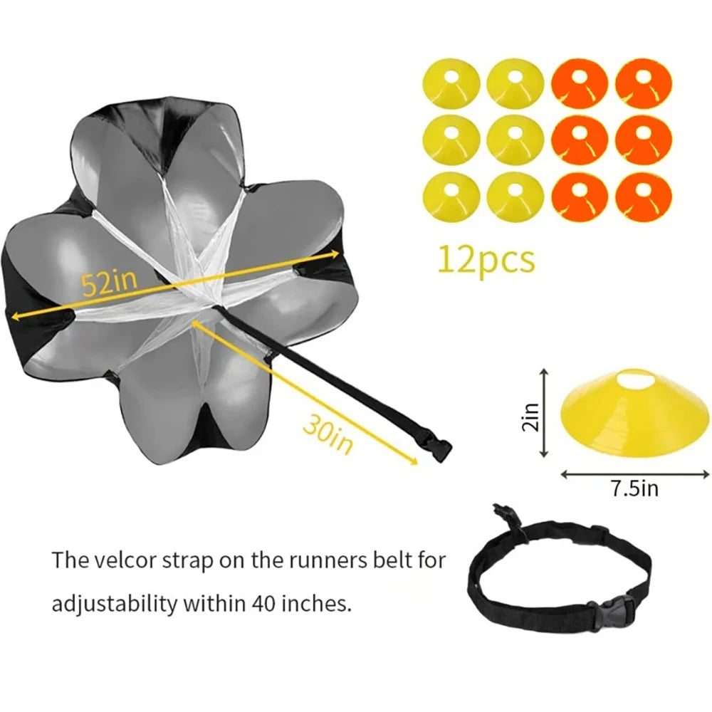 Agility Training Football Soccer Equipment, Fitness Training Disc Cones Ladder Chute Running Umbrella for Speed Balance Footwork