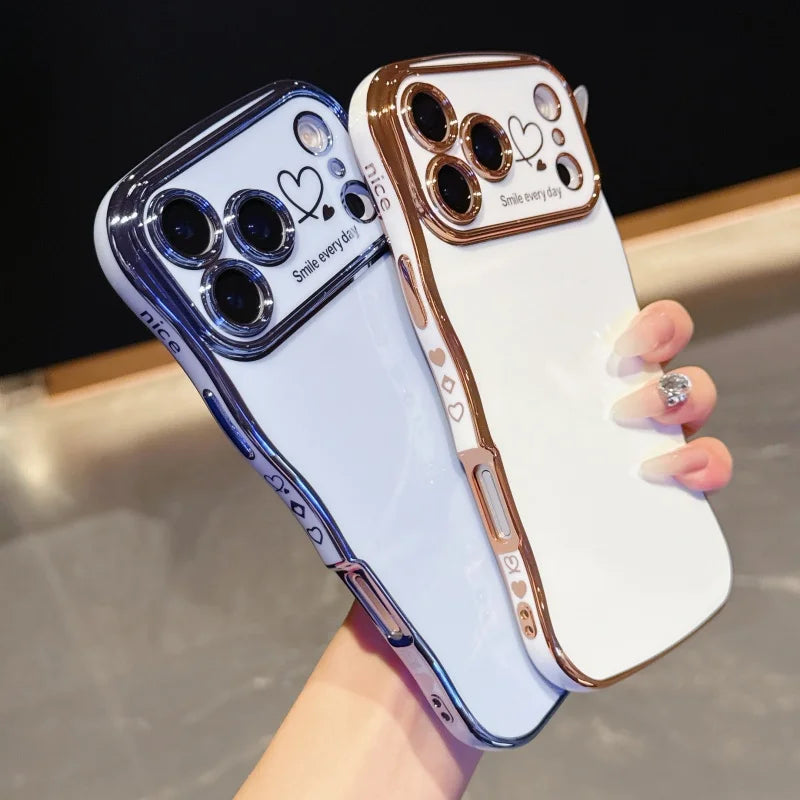 Side Love Electroplating Case For iPhone 17 Pro Max 17 Air 16 15 14 Plus 13 12 11 Pro Max 17Pro Max Cover Lens Shockproof Bumper