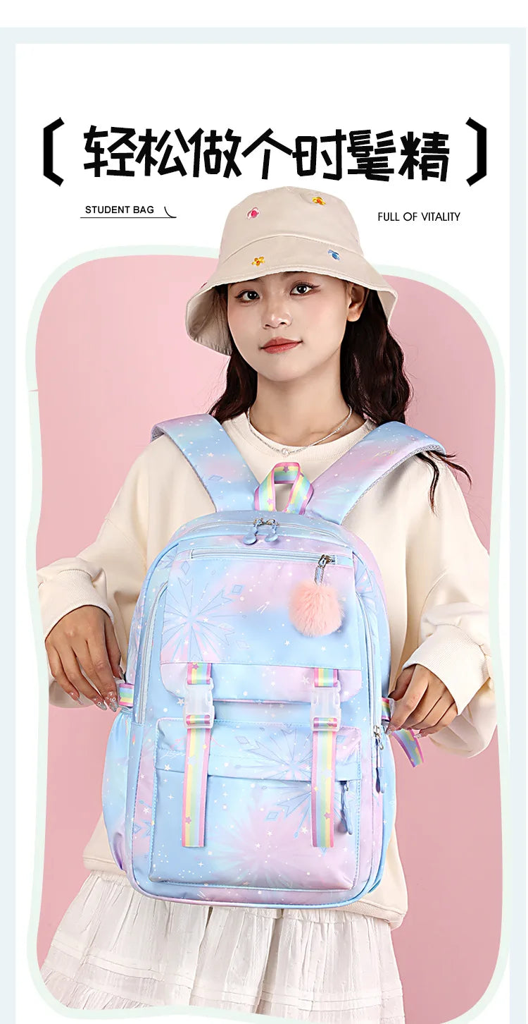 Backpack 2025 Cute Pink Backpacks for Girl Boy Fashion Casual Students Schoolbag Custom printed patterns are available.