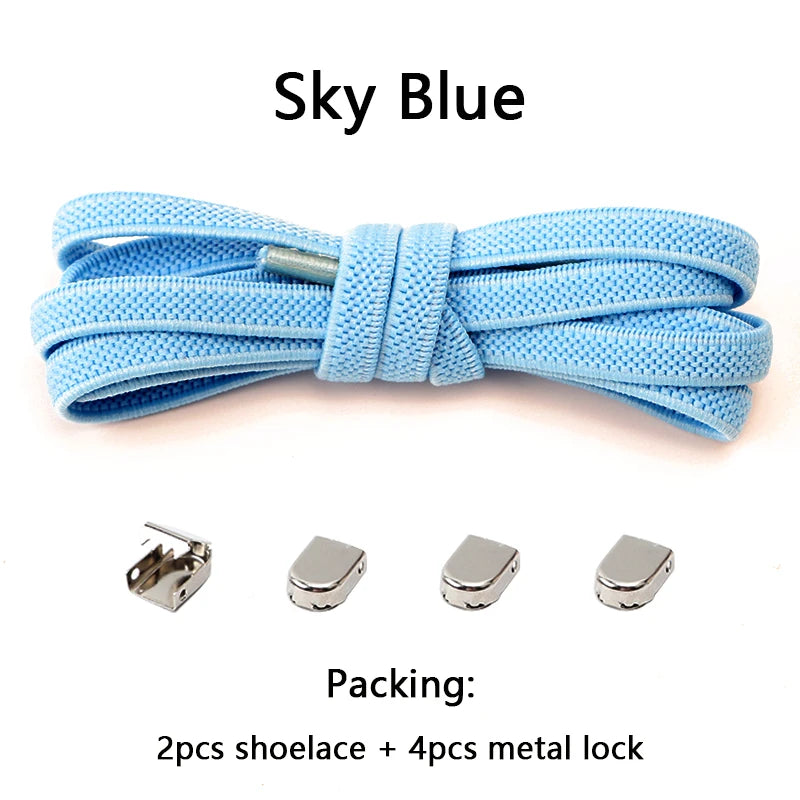 No Tie Elastic Shoe Laces One Size Fits All Adult and Kids Shoes Shoelaces for Sneakers Shoelace Tieless Flat Expand Shoestrings
