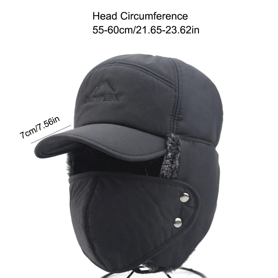 GTUBIKE Winter Warm Thickened Artificial Fur Baseball Hat Men's and Women's Skiing Soft Extreme Cold Hat Fishing Hat Outdoor
