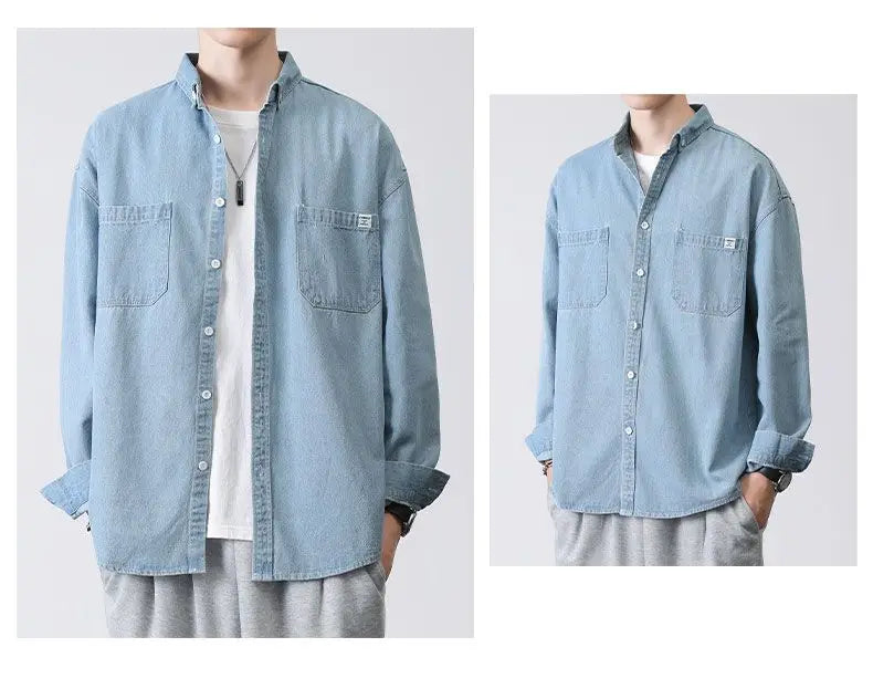Menswear Shirt Long Sleeve Denim Shirt Casual Loose Fit New Autumn Winter Trendy Unisex Comfort Fashion