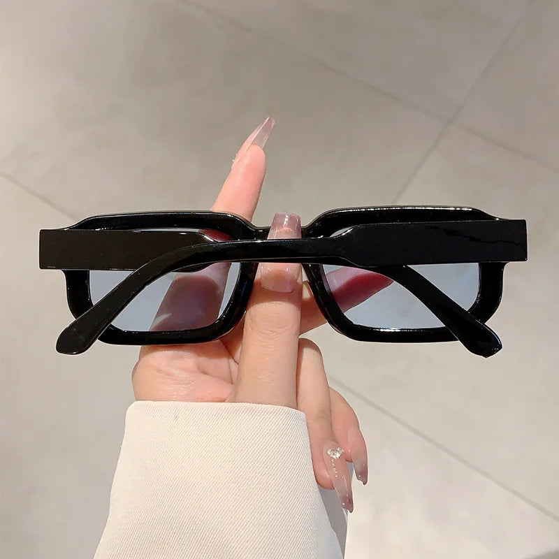 New Men Vintage Rectangle Frame Sunglasses Fashion Retro Sun Glasses Luxury Brand Design Glasses UV400 Eyewear Women Goggles