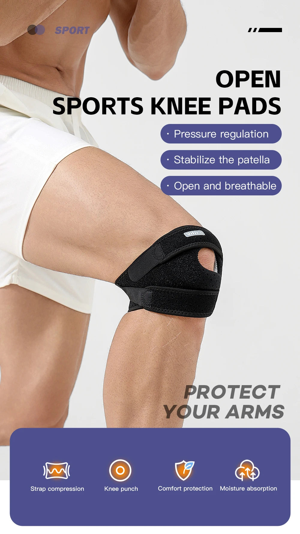 Sports Patella Strap Running Jump Rope Fitness Knee Protection Meniscus Professional Equipment Knee Protectors