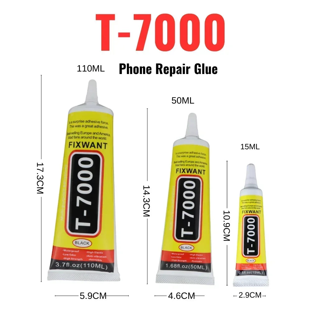 T7000 Black Soft Adhesive T-7000 Computer Cell Phone Touch Screen Repair Frame Anti-vibration Universal Glue 15/50/110ML