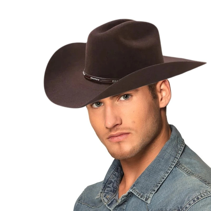 Classical Fedoras Cowboy Hats for Travel Wide Brimmed Hat Western Cowboy Hats for Boy Man Adults Cowboy Hats