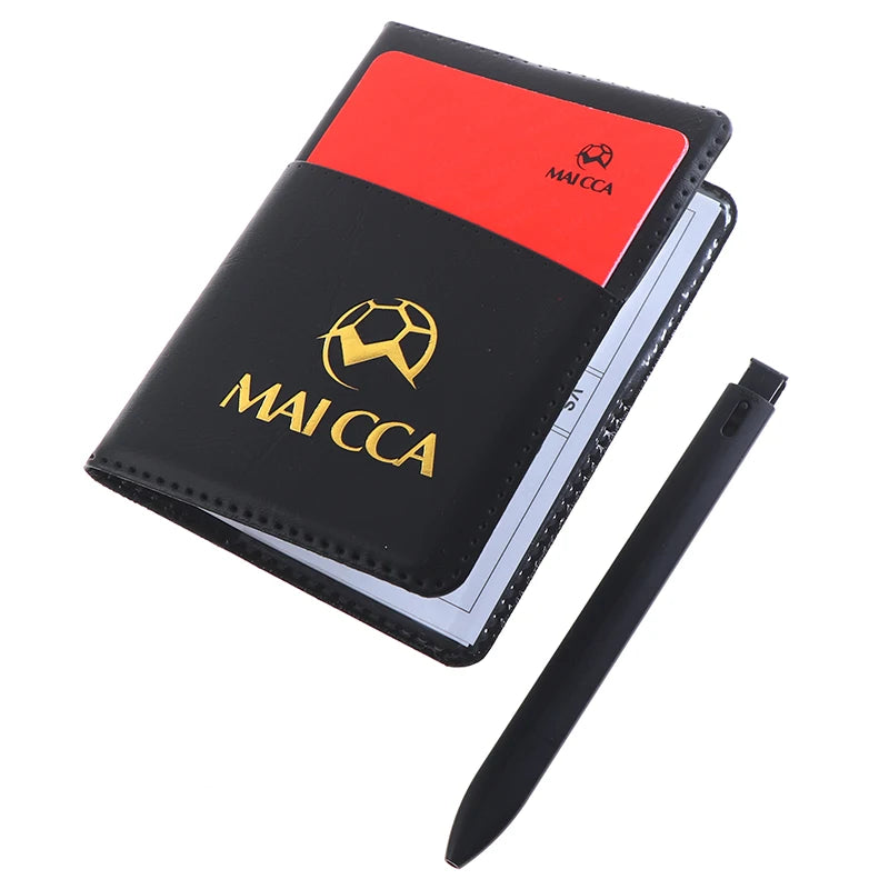 Soccer Referee Red Yellow Card Professional Fair Play Cards Football Linesman Leather Case Bag Set Sports Game Equipment