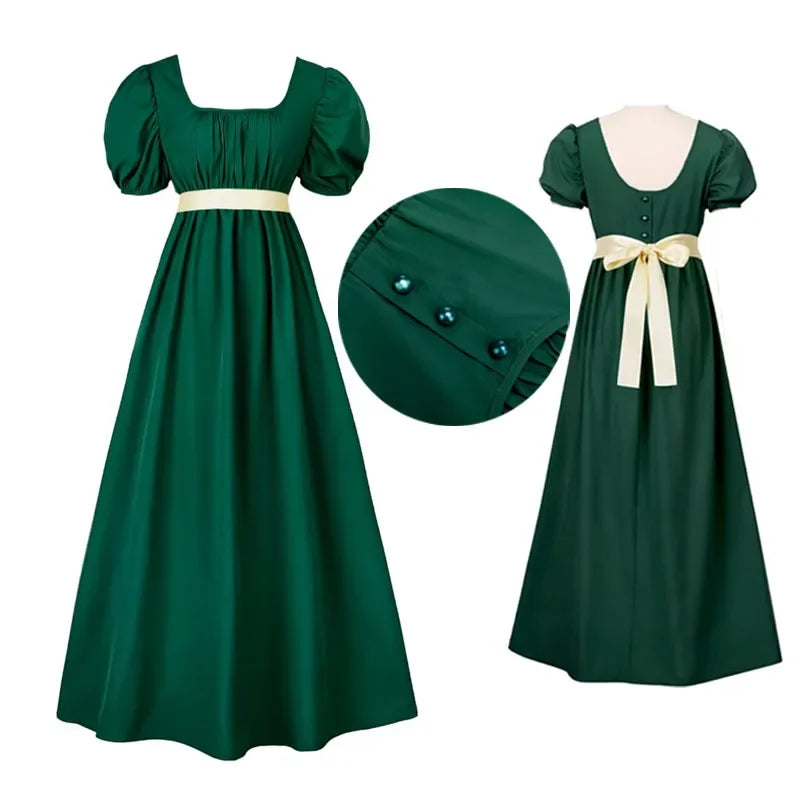 2024 Dresses for Women with Satin Sash Ruffled Puff Sleeve Empire Waist Dress Gown Tea Party Dress for Women