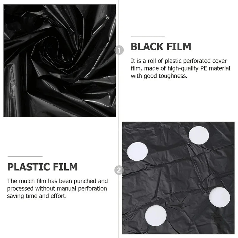 Garden Agricultural Breathable Perforated Weed Barrier Fabric1Sheet Plastic Covering Film Weed Control Cloth Landscape Mulch
