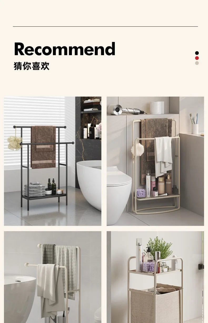 Floor-standing Bathroom Storage Rack Towel and Shower Organizer for Toilet and Bathtub Durable Bathroom Utility Shelf