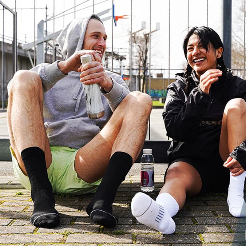 5 pairs of professional sports socks with high elasticity and cushioned towel bottom，Strengthen stability