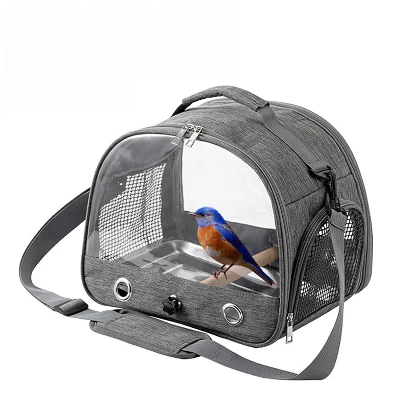 Parrot Carrier Bag Portable Bird Backpack with Perch for Birds Cage Side Window Foldable Samll Pet Travel Cage Bird Supplies