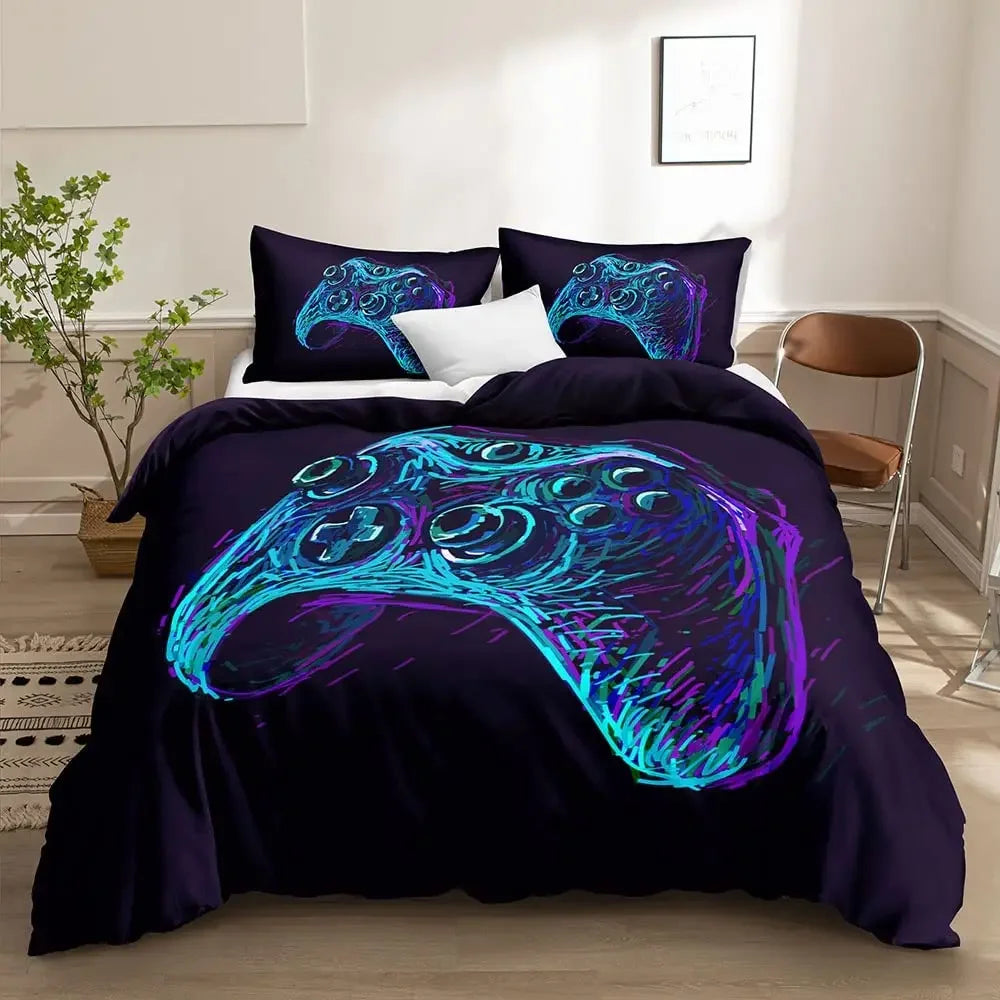 Gamer Bedding Sets for Boys Gaming Duvet Cover Set Video Games Comforter Cover custom Designs Bed Set with Pillowcase