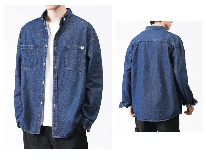 Menswear Shirt Long Sleeve Denim Shirt Casual Loose Fit New Autumn Winter Trendy Unisex Comfort Fashion