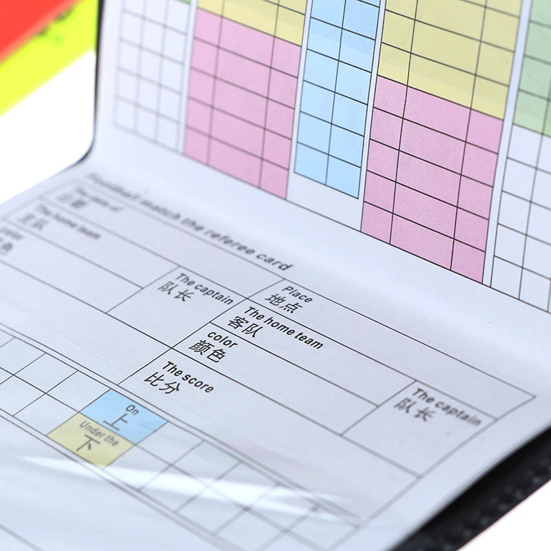 Soccer Referee Red Yellow Card Professional Fair Play Cards Football Linesman Leather Case Bag Set Sports Game Equipment