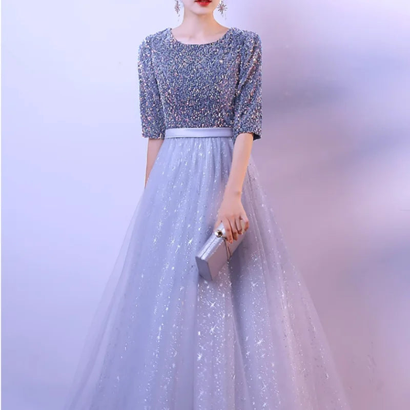 DMZ-75#Evening Bridesmaid Dresses Long Chorus Costume Host Adult Christmas Dress Sequin Wholesale Royal Blue Red  Wine Red Gary
