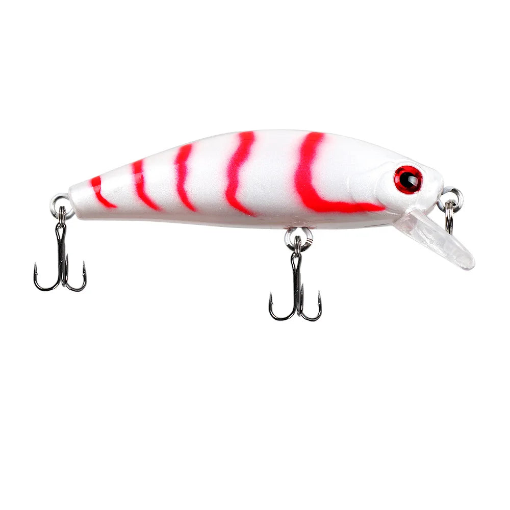 Fishing Lure 6.5g/5cm Sinking Minnow Peacock Bass Fishing Bait with 2 Trible Hook