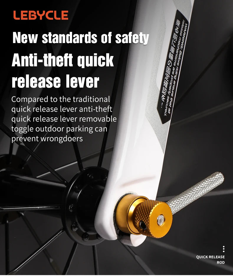 LEBYCLE MTB Road Bicycle Anti-Theft Hub Axle Shaft Bike Skewer Lever Quick Release Bike Wheel Locking Security Anti Theft Skewer