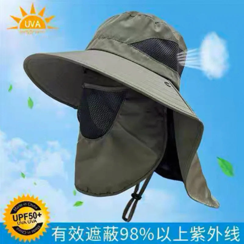 Summer Sun Hats, Outdoor Fishing Hats, Men's And Women's Camping Visors, Bucket Hats, Neck Flap Bucket Hats