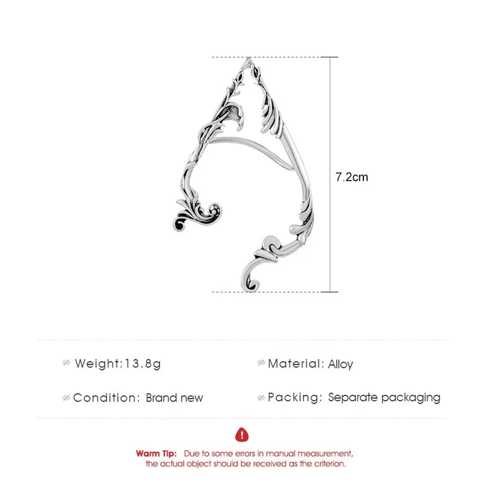 Ear Hook Clip Earrings Solid Color Fashion Design Gothic Elves Ear Cuff Women Earrings Korean Ear Bone Clip Pierced Earrings