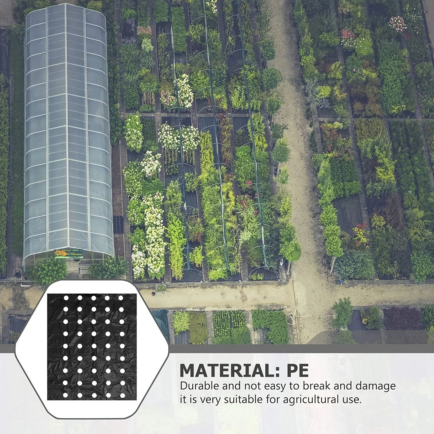 Garden Agricultural Breathable Perforated Weed Barrier Fabric1Sheet Plastic Covering Film Weed Control Cloth Landscape Mulch