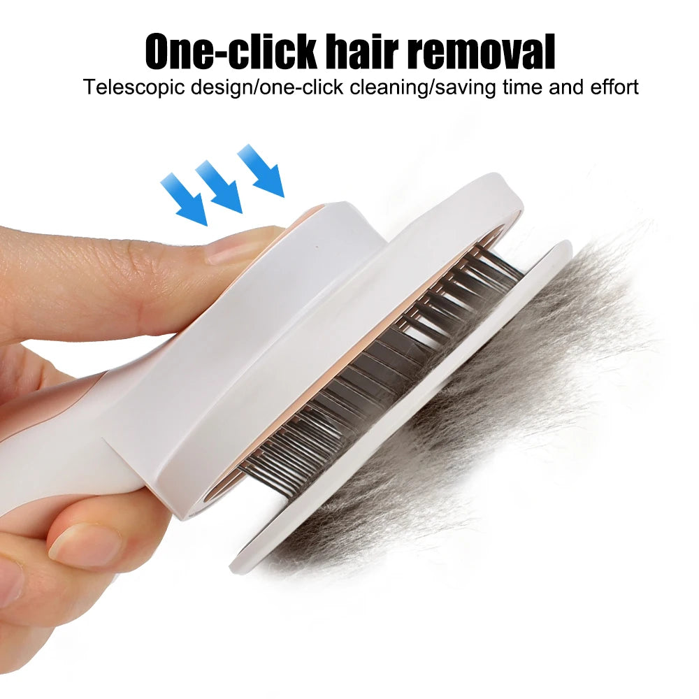 Cat Hair Cleaner Pet Accessories Cleaning and Beauty Products Self Cleaning Brush Pet Comb Plastic