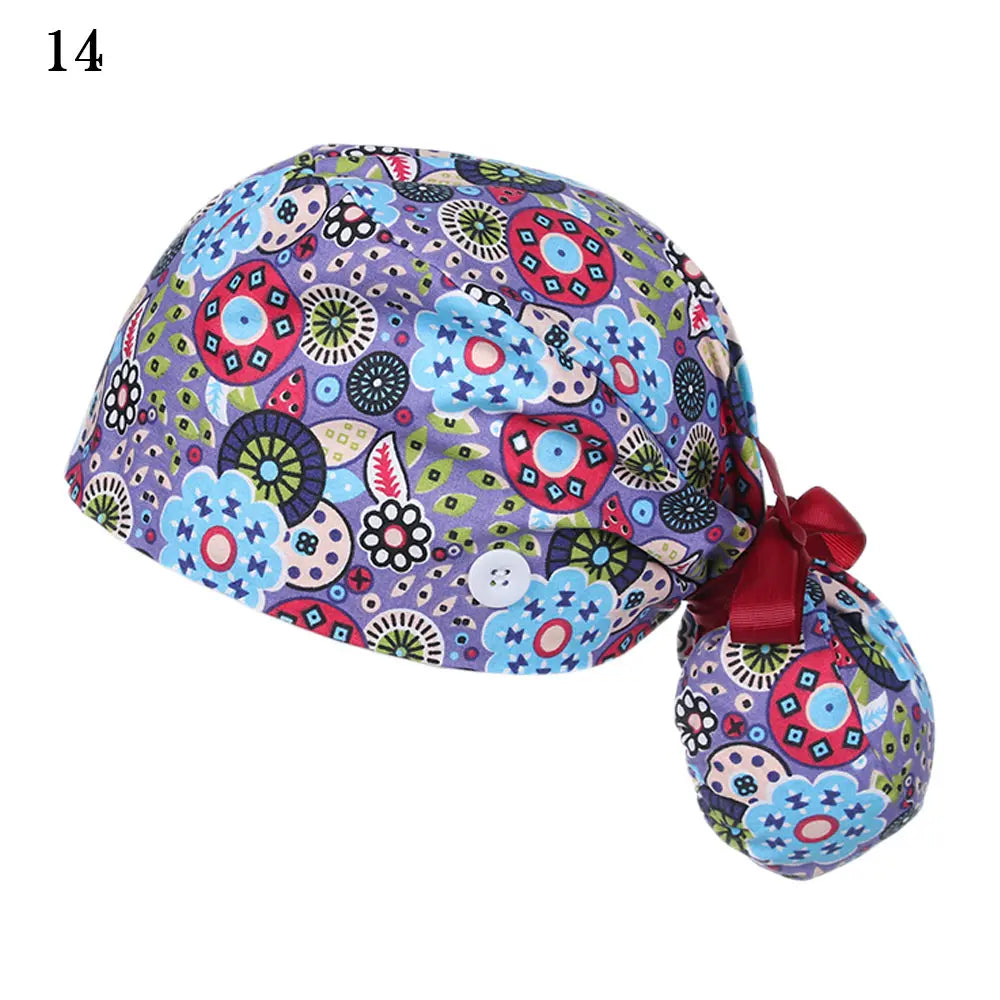 Women & Men Tie Back Hats Ponytail Holder Adjustable Long Hair Cap Working Hat With Button Working Cap