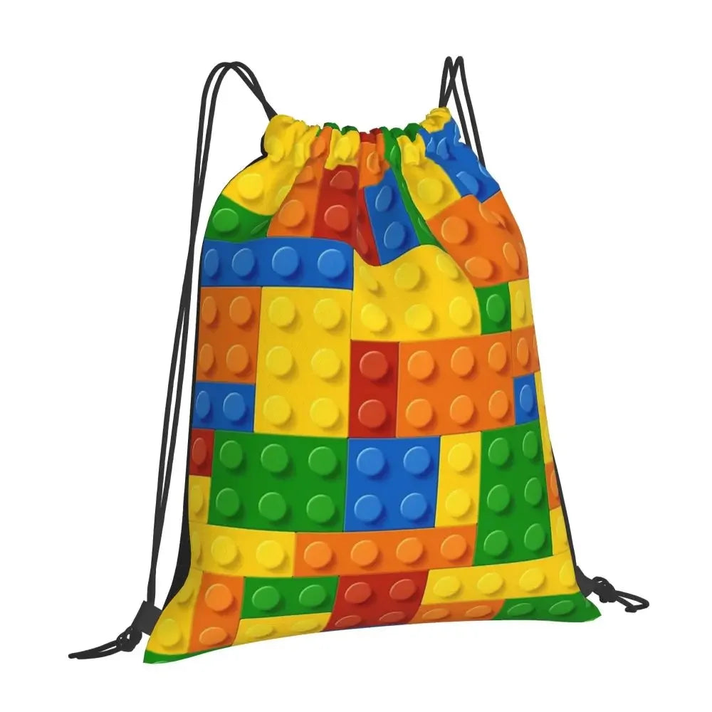 Building Blocks Construction Brick Backpacks Portable Drawstring Bags Drawstring Bundle Pocket Sundries Bag Book Bags For Travel