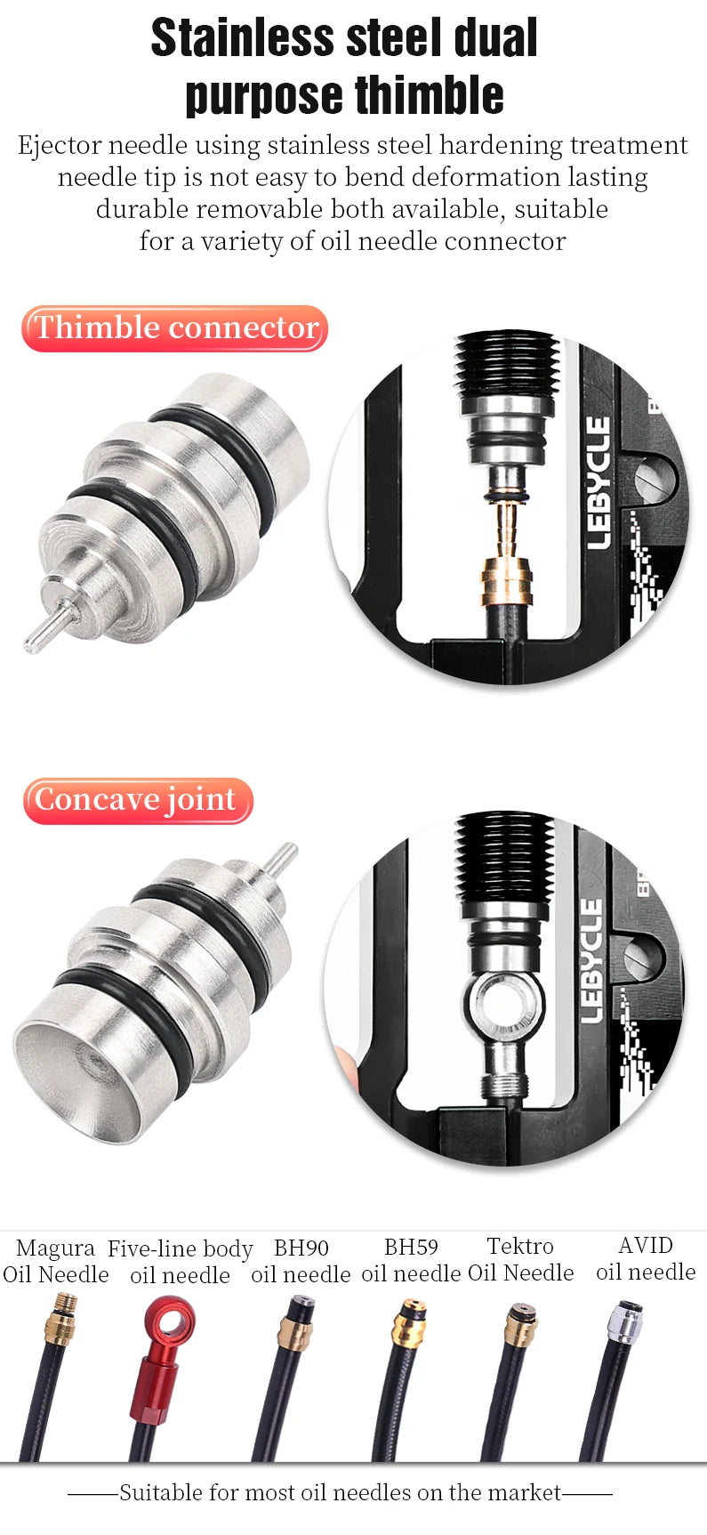 LEBYCLE Bicycle Hydraulic Disc Brake Oil Needle Tools Bike Oil Needle Driver Hydraulic Hose Cutters Bike Oil Needle Joint Tool