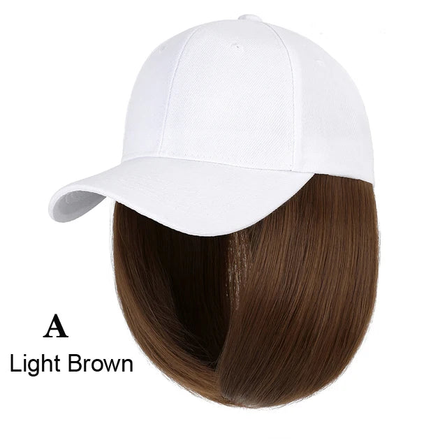 Beanies Hat With Hair Wigs For Women 24 inch Long Straight Hair Synthetic Wig Warm Soft Ski Knitted Autumn Winter Cap