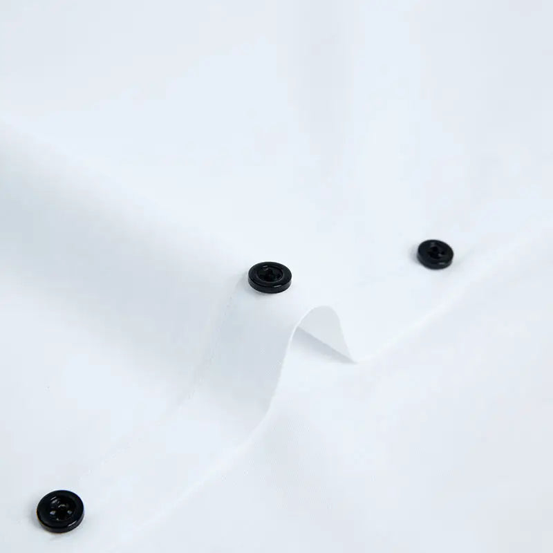 Mens Dress Shirt Long Sleeve Non Iron Fashion Double Layer Business Formal Regular Fit Office Camisa Social Solid Button Shirts