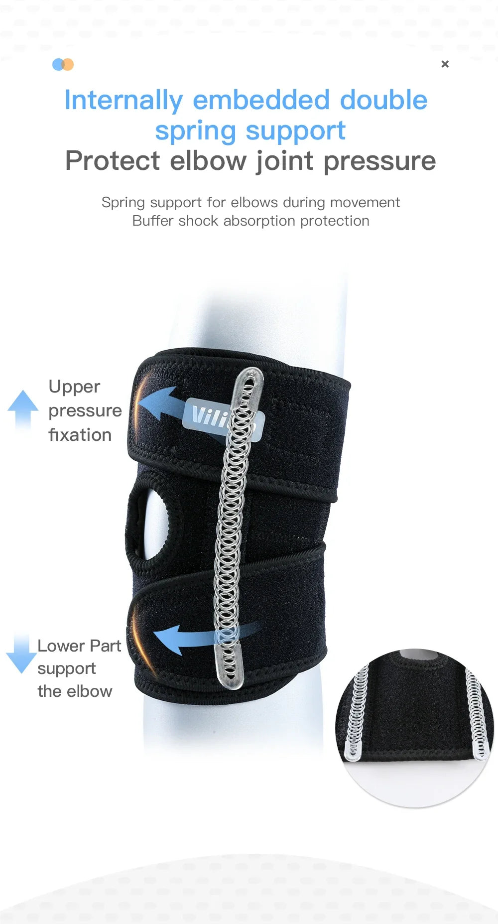 Fitness Basketball Cycling Outdoor Sports Elbow Protection With Spring Support Breathable Pressure Fixation Protective Equipment