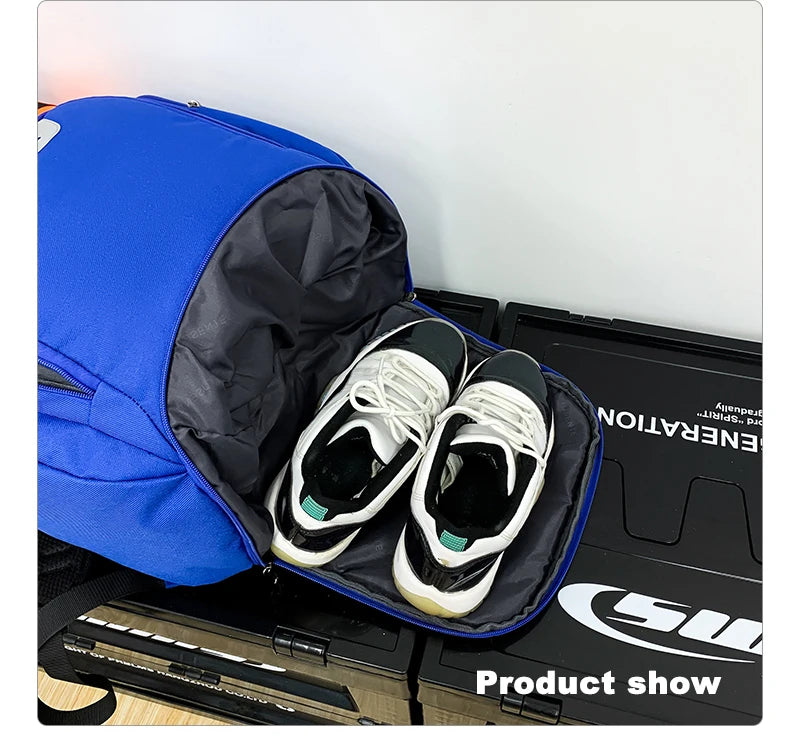 Basketball Soccer Backpack with Shoes Pocket  Outdoor Sports Training Commuting Bag Gym Fitness Bag College Laptop Schoolbag Men