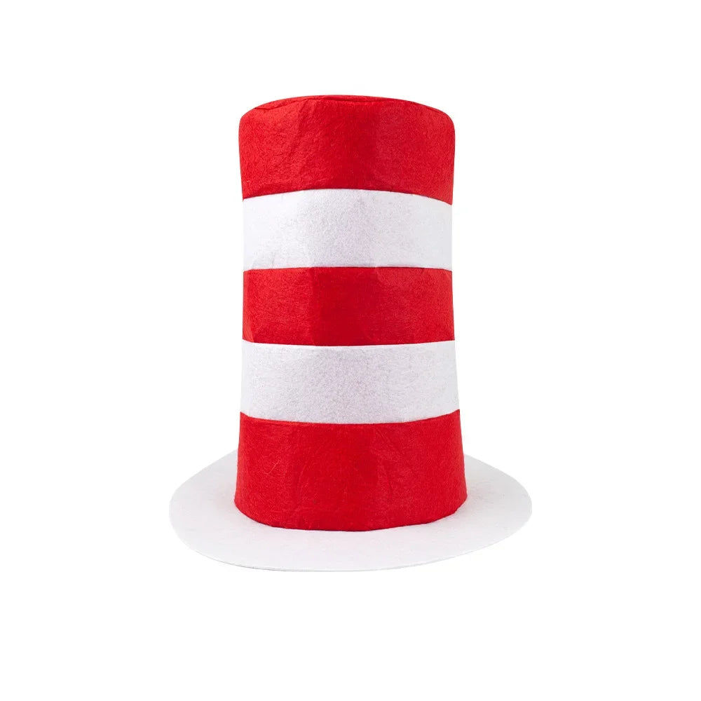 Children Adults Striped Top Hats Red and White Stripes Costume Hat Cosplay Props for Party Birthday Gift  Halloween