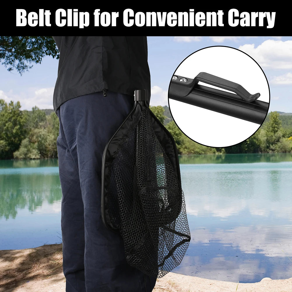 Fishing Net Fish Floating Landing Nets with Foldable Telescopic Pole Handle&Nylon Mesh for Saltwater Freshwater Catch&Release
