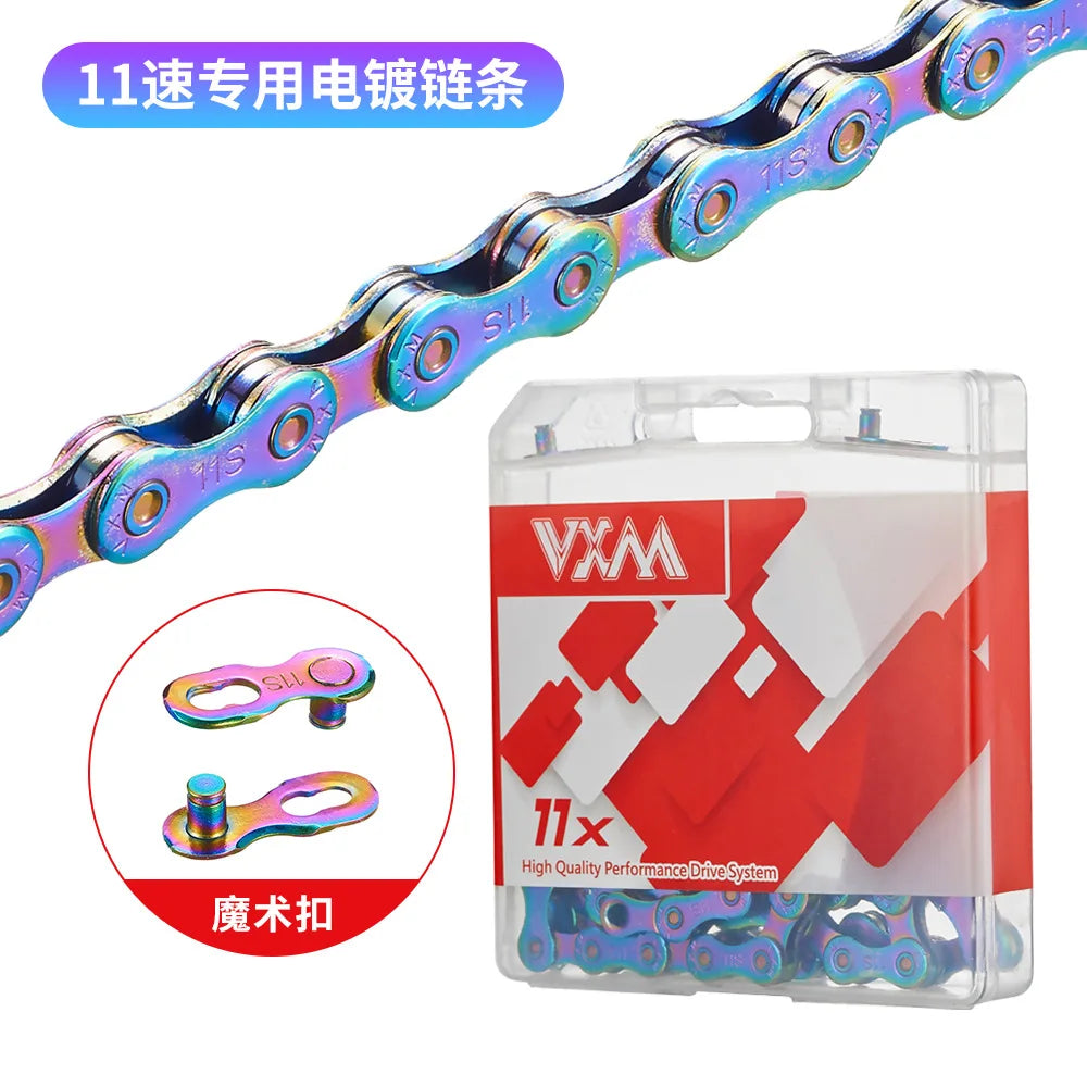 Mountain road bike chain Bycicle full electroplated rust-proof color 8-speed 9 10 11S variable speed accessory chain Chains