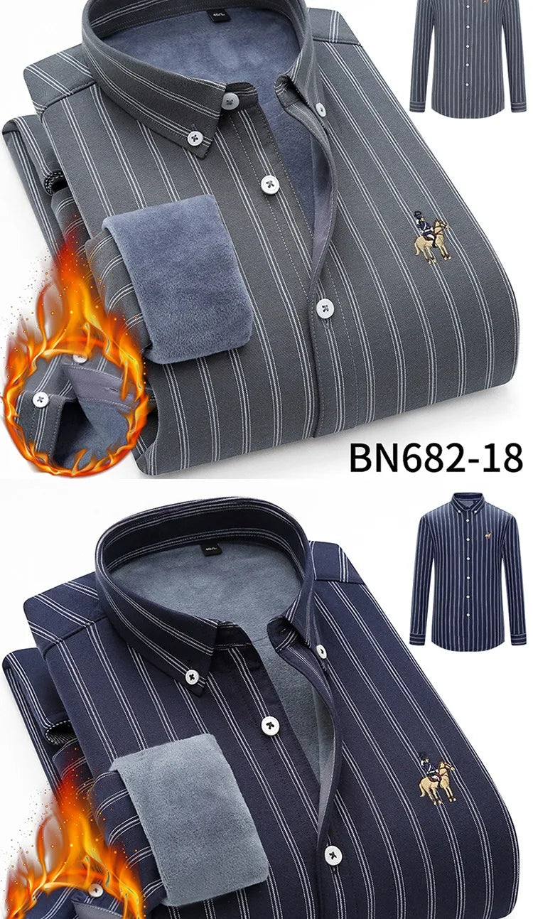 Men's long sleeve shirt thick warm autumn and winter comfortable soft high quality everything easy to take care of the street