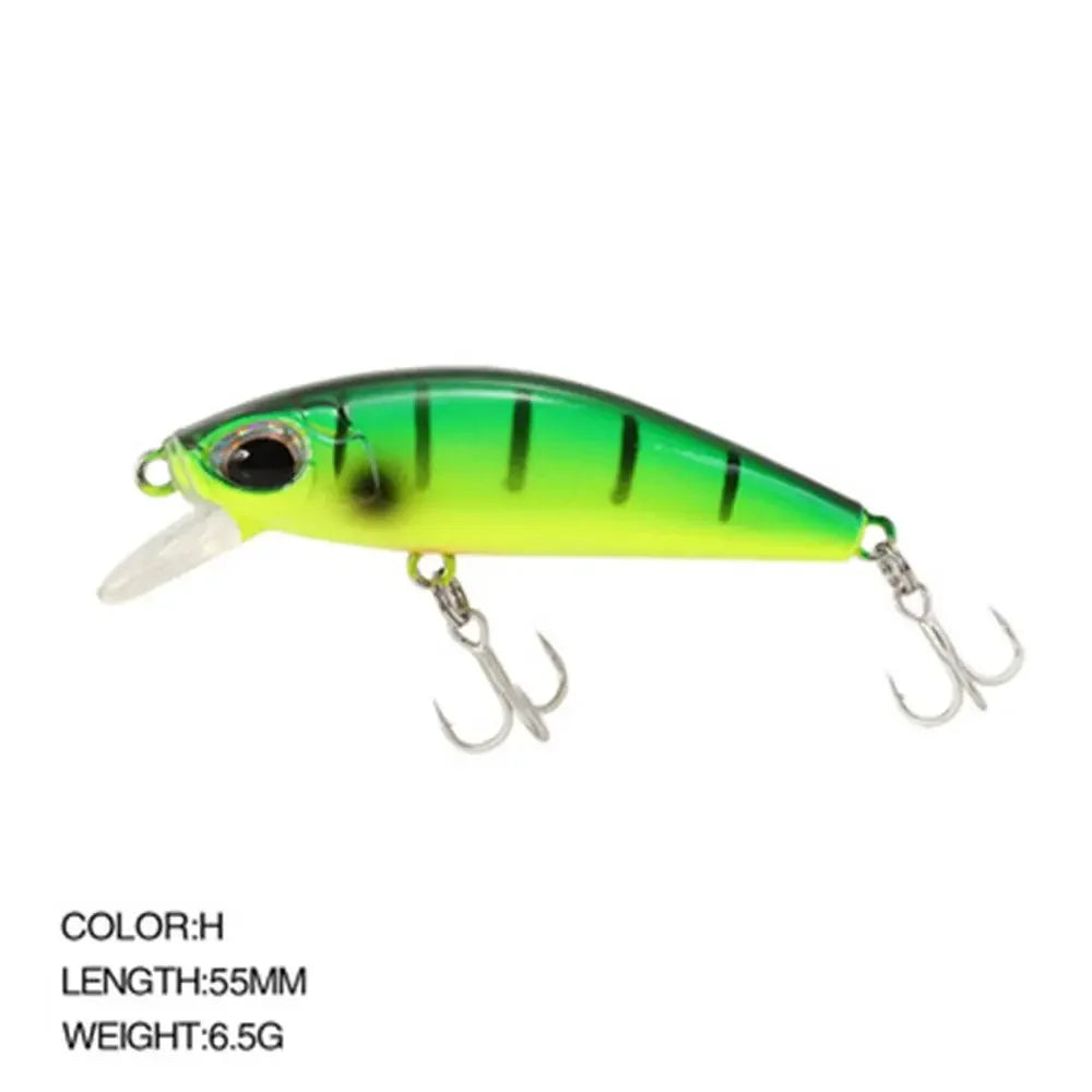 5.5cm 6.5g Slow Sinking Minnow Fishing Lures Artificial Bait Trolling Jerkbait Trout Bass Bait Pike Fishing Equipment