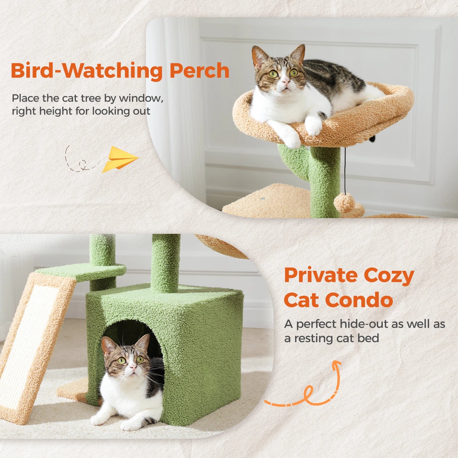 Flower Cat Tree for Indoor Small Cat Tower with Sisal Scratching Ramp Cozy Hammock and Removable Top Perch Cat Condo Kittens Toy