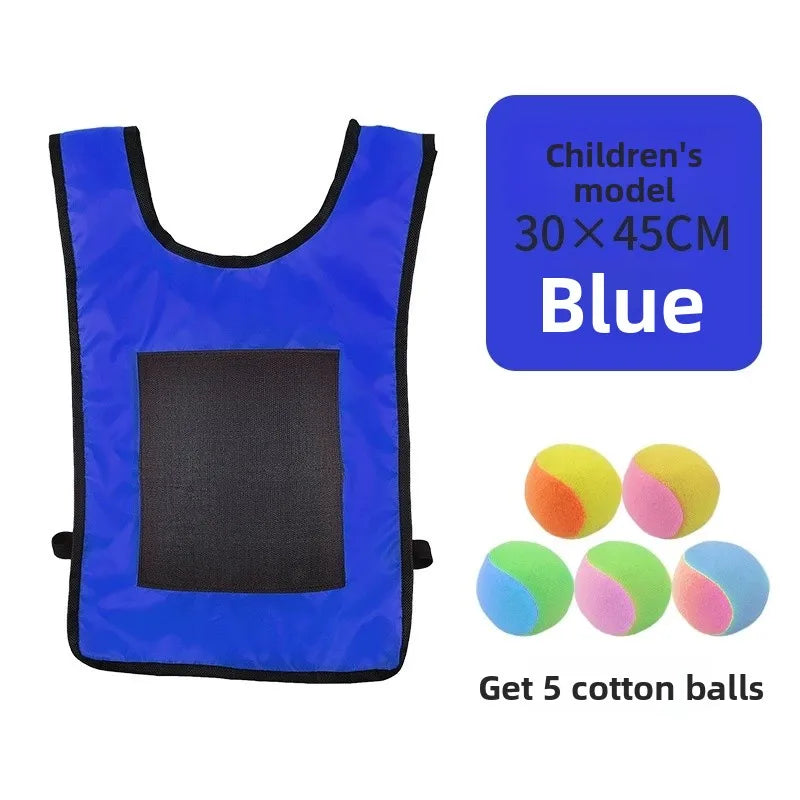Sets Stick Throwing Ball and Vest:  Soft Fleece Balls Target Dodgeball, Outdoor Game Props for Kids Play and Sports Activities
