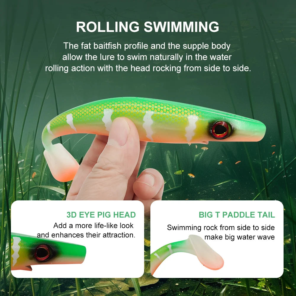 ESFISHING Big bait fishing lure 200mm hog shad sea fishing for pike trout perch soft baits saltwater leurres souple swimbait