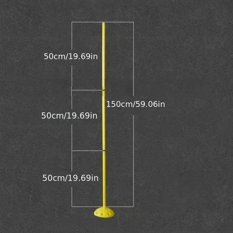 Football Training Pole Winding Marker Pole Equipment Anti Slip Foldable Portable Auxiliary Tools Practice Sports Specific