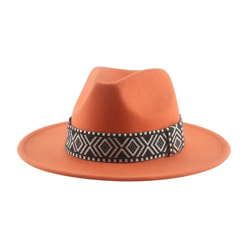 Panama Hat Western Cowboy Hats for Women Solid Big Brim Casual Fedoras Men Women Camel Black White Felted Hat Sombreros Gorras